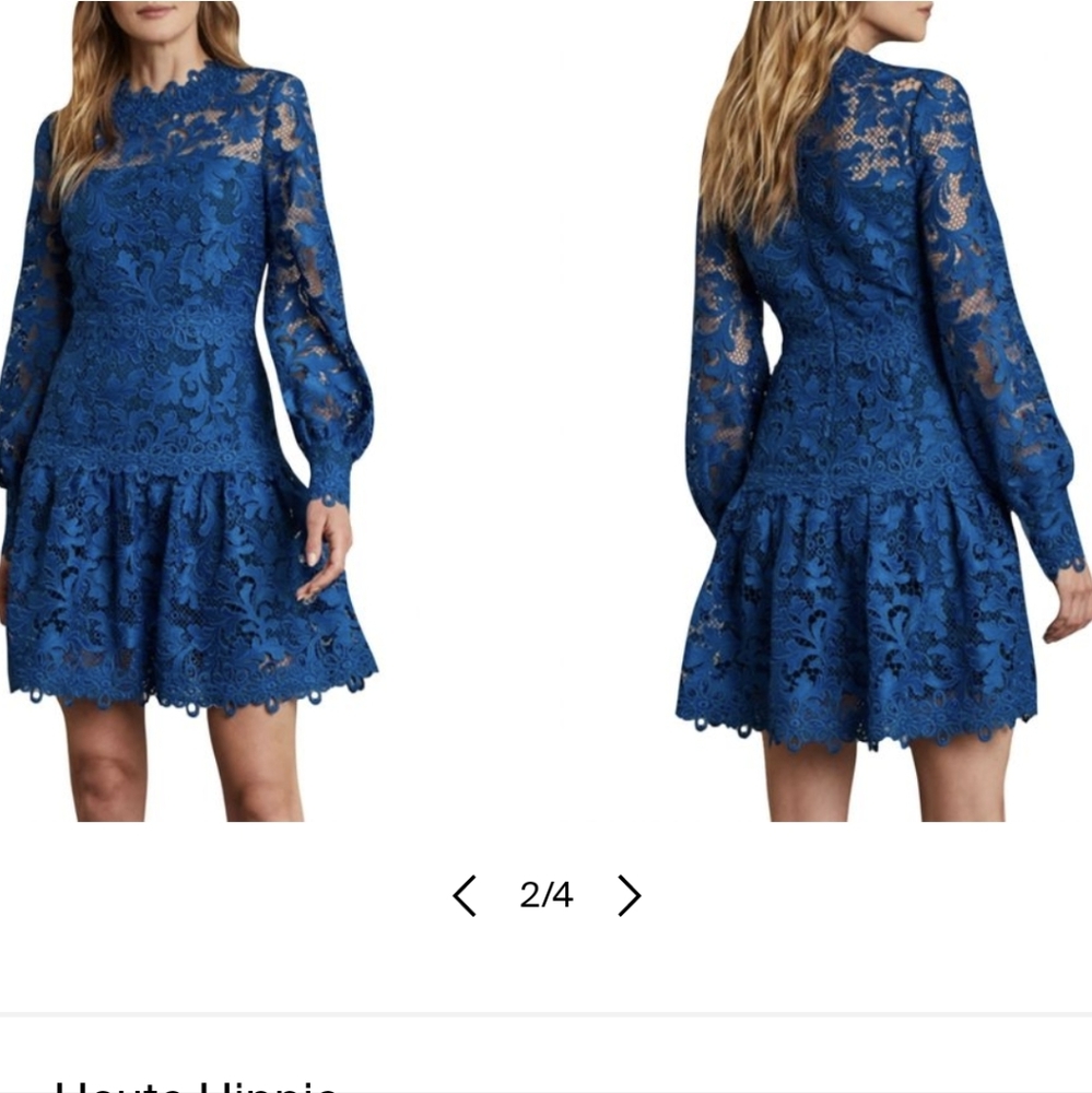 NWT Haute Hippie Tessa Lace long sleeve mini cocktail designer luxury dress - Picture 5 of 11